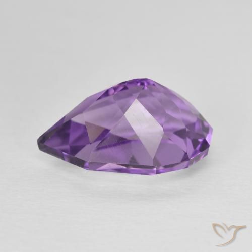 Améthyste Rose violet moyen naturelle En forme de poire, 4.68 ct, Translucide