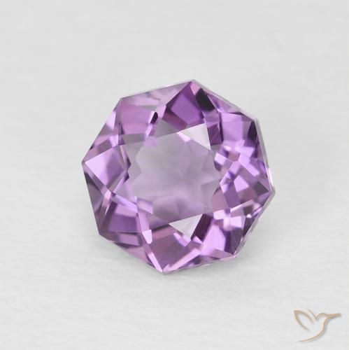 Améthyste Light-Medium Violet naturelle Octogone / coupe Émeraude, 1.33 ct, VS