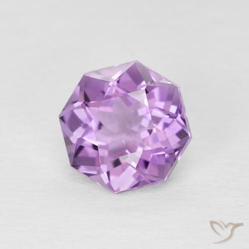 Améthyste Violet rose moyen naturelle Octogone / coupe Émeraude, 1.47 ct, VS