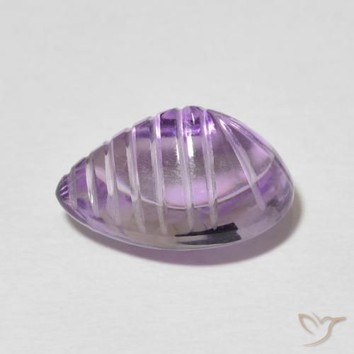 Améthyste Violet intense naturelle En forme de poire, 5.52 ct, Transparent