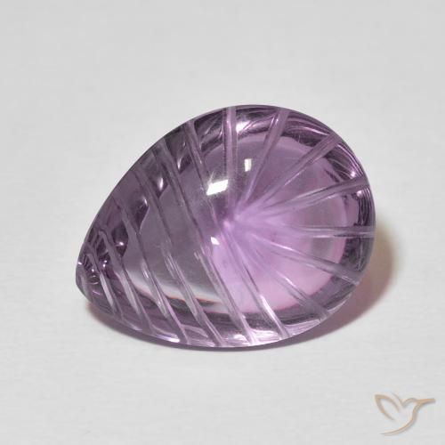 11.59ct Naturel Violet grisâtre Améthyste, En forme de poire, Transparent