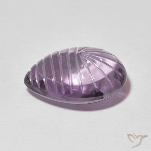 Améthyste Violet grisâtre naturelle En forme de poire, 11.59 ct, Transparent