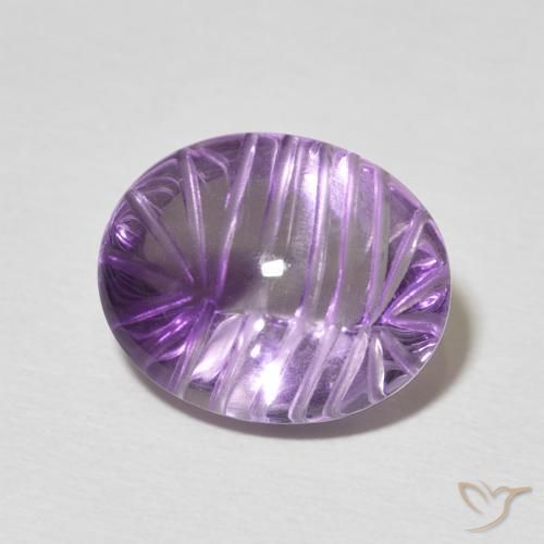 Améthyste Violet violacé naturelle ovale, 6.74 ct, Transparent