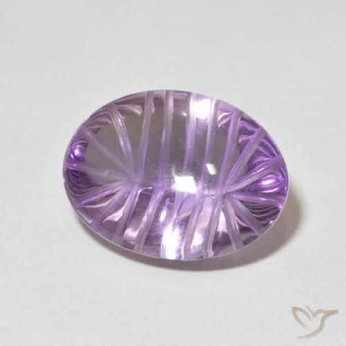 Améthyste Violet moyen naturelle ovale, 9.70 ct, Transparent