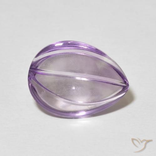 Améthyste Violet moyen naturelle En forme de poire, 5.89 ct, Transparent