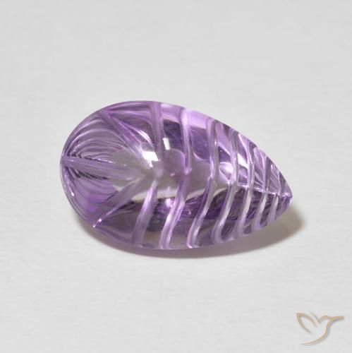 Améthyste Violet Iris naturelle En forme de poire, 6.87 ct, Transparent
