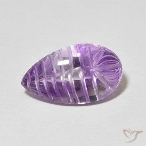 6.22ct Naturel Medium Light Purplish-Violet Améthyste, En forme de poire, Transparent
