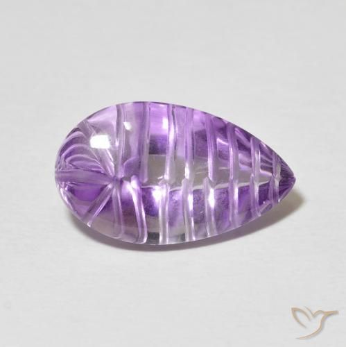 Améthyste Medium Light Purplish-Violet naturelle En forme de poire, 6.22 ct, Transparent
