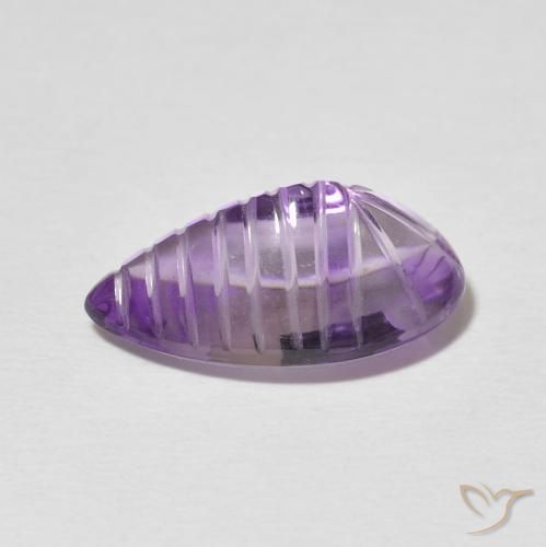 Améthyste Medium Light Purplish-Violet naturelle En forme de poire, 6.22 ct, Transparent