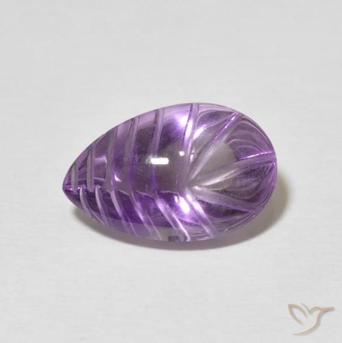 4.40ct Naturel Medium Light Purplish-Violet Améthyste, En forme de poire, Transparent