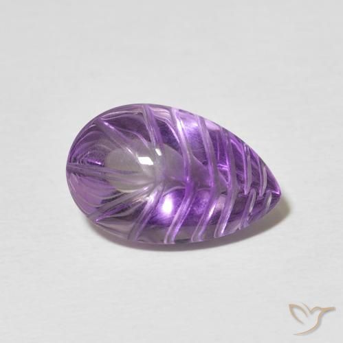 Améthyste Medium Light Purplish-Violet naturelle En forme de poire, 4.40 ct, Transparent