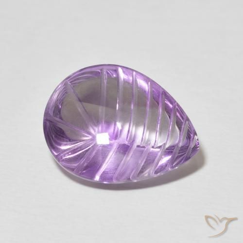 Améthyste Violet Iris naturelle En forme de poire, 7.21 ct, Transparent