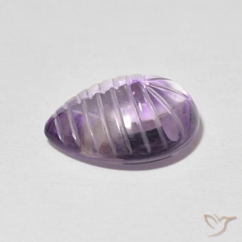 Améthyste Violet Iris naturelle En forme de poire, 7.21 ct, Transparent