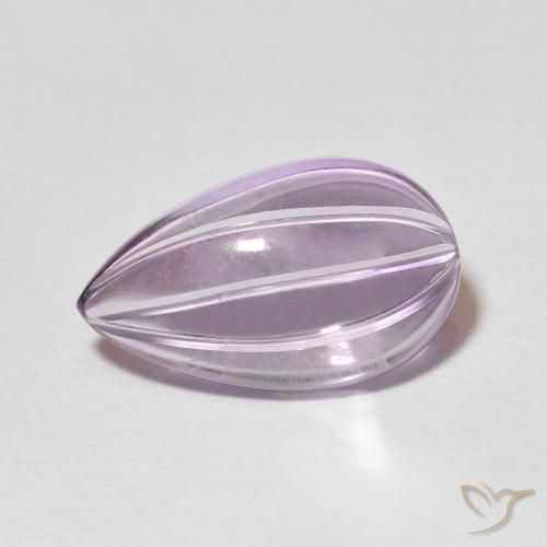 Améthyste Violet rosâtre léger naturelle En forme de poire, 4.77 ct, Transparent
