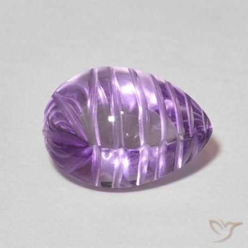 Améthyste Violet moyen naturelle En forme de poire, 5.42 ct, Transparent