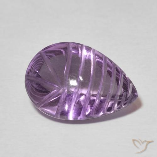 Améthyste Violet moyen naturelle En forme de poire, 5.48 ct, Transparent
