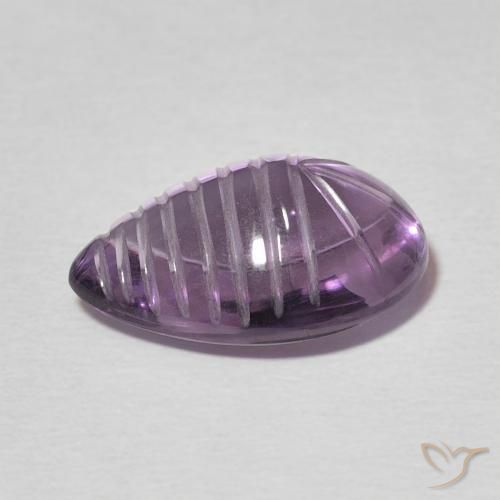 Améthyste Violet moyen naturelle En forme de poire, 5.48 ct, Transparent