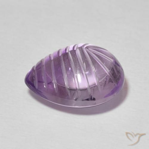 Améthyste Violet moyen naturelle En forme de poire, 6.82 ct, Transparent