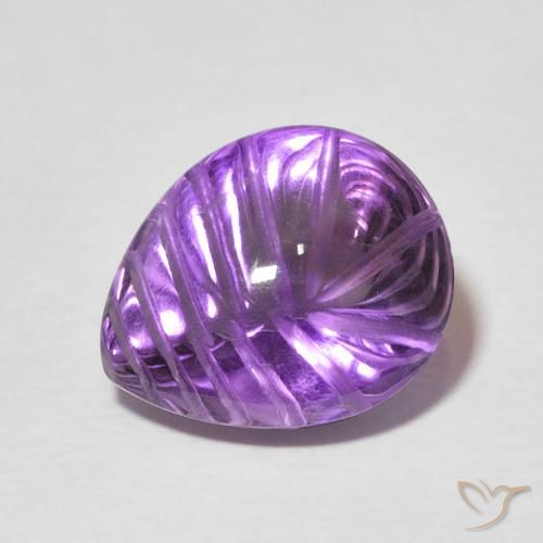 5.88ct Naturel Violet intense Améthyste, En forme de poire, Transparent