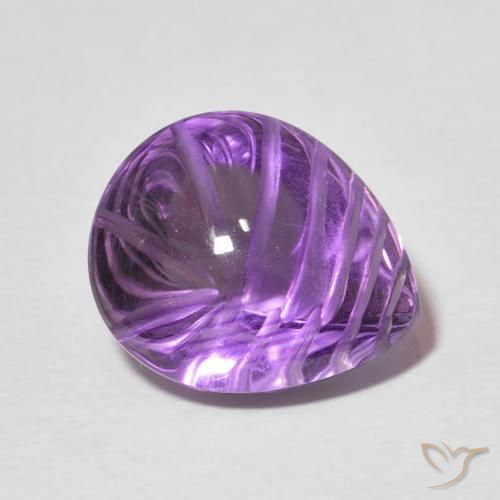 Améthyste Violet intense naturelle En forme de poire, 5.88 ct, Transparent