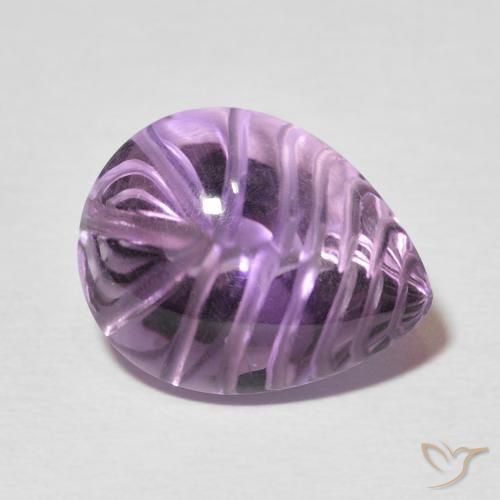 Améthyste Medium Dark-Violet naturelle En forme de poire, 7.68 ct, Transparent