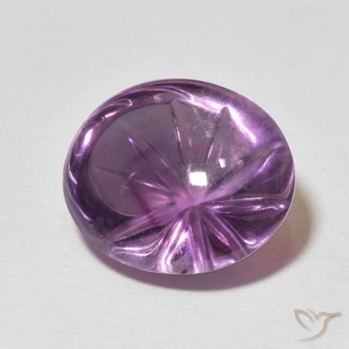Améthyste Violet moyen naturelle ovale, 7.79 ct, Transparent