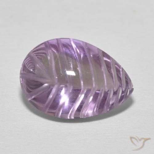 4.66ct Naturel Light-Medium Violet Améthyste, En forme de poire, Transparent