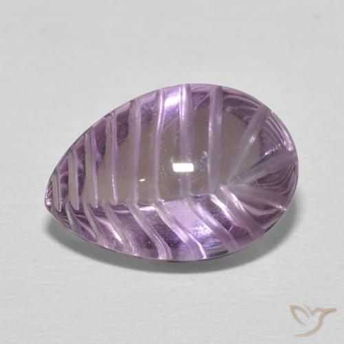 Améthyste Light-Medium Violet naturelle En forme de poire, 4.66 ct, Transparent