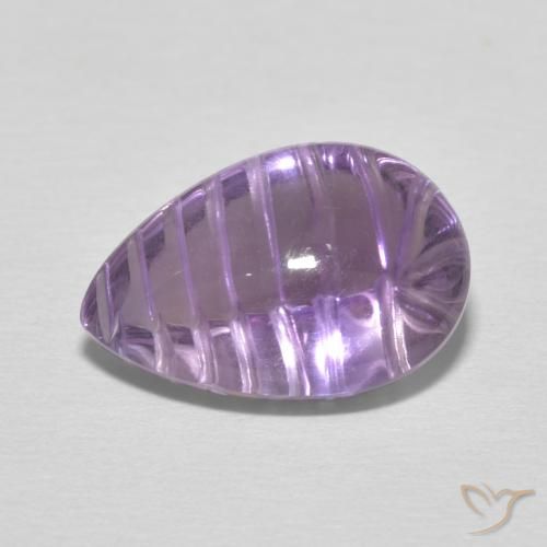 5.34ct Naturel Medium Light Purplish-Violet Améthyste, En forme de poire, Transparent