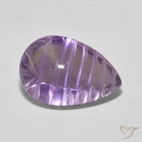 Améthyste Medium Light Purplish-Violet naturelle En forme de poire, 5.34 ct, Transparent
