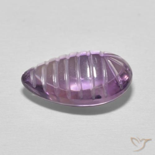 Améthyste Medium Light Purplish-Violet naturelle En forme de poire, 5.34 ct, Transparent