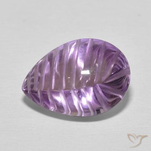 Améthyste Medium Light Purplish-Violet naturelle En forme de poire, 5.17 ct, Transparent
