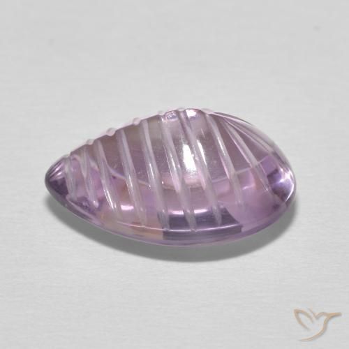 Améthyste Medium Light Purplish-Violet naturelle En forme de poire, 5.17 ct, Transparent