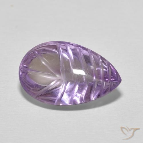 Améthyste Medium Light Purplish-Violet naturelle En forme de poire, 6.21 ct, Transparent