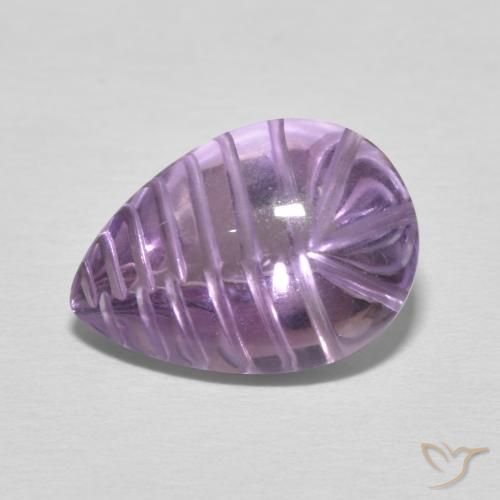 5.55ct Naturel Light-Medium Violet Améthyste, En forme de poire, Transparent