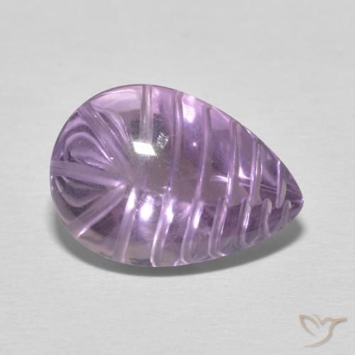 Améthyste Light-Medium Violet naturelle En forme de poire, 5.55 ct, Transparent