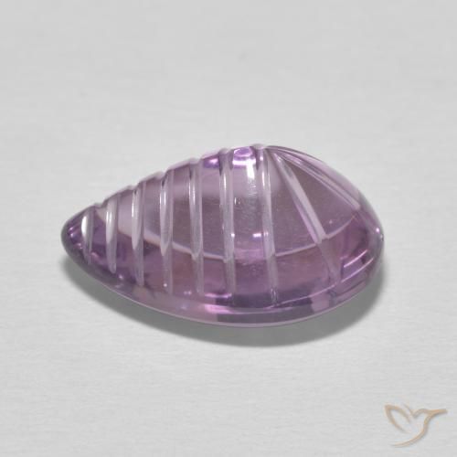 Améthyste Light-Medium Violet naturelle En forme de poire, 5.55 ct, Transparent