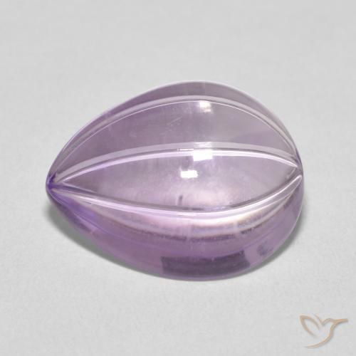 8.27ct Naturel Light Grayish Pink-Violet Améthyste, En forme de poire, Transparent