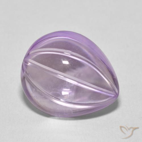 Améthyste Light Grayish Pink-Violet naturelle En forme de poire, 6.78 ct, Transparent