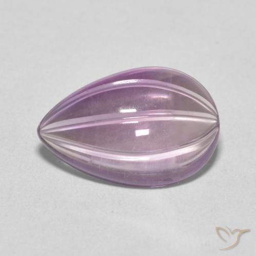 4.08ct Naturel Light Grayish Pink-Violet Améthyste, En forme de poire, Transparent