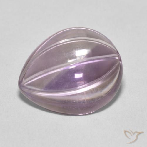 Améthyste Light Grayish Pink-Violet naturelle En forme de poire, 7.52 ct, Transparent
