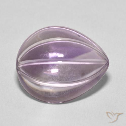 Améthyste Light Grayish Pink-Violet naturelle En forme de poire, 7.52 ct, Transparent