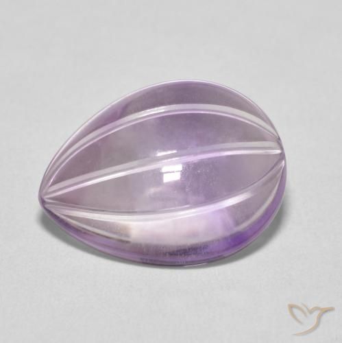 6.58ct Naturel Violet grisâtre léger Améthyste, En forme de poire, Transparent