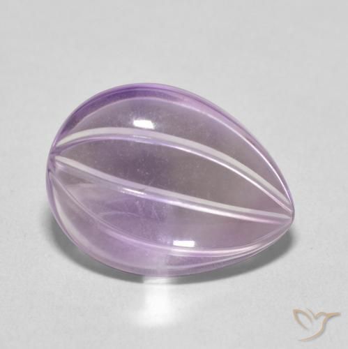 Améthyste Violet grisâtre léger naturelle En forme de poire, 6.58 ct, Transparent