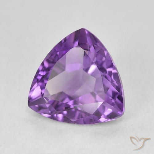 Améthyste Violet moyen naturelle Trillion, 3.05 ct, VVS-VS