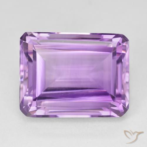 20.03ct Naturel Violet rosâtre léger Améthyste, Taille émeraude, VVS