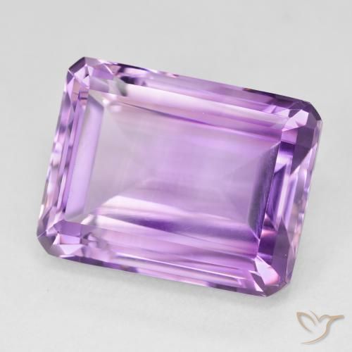 Améthyste Violet rosâtre léger naturelle Octogone / coupe Émeraude, 20.03 ct, VVS