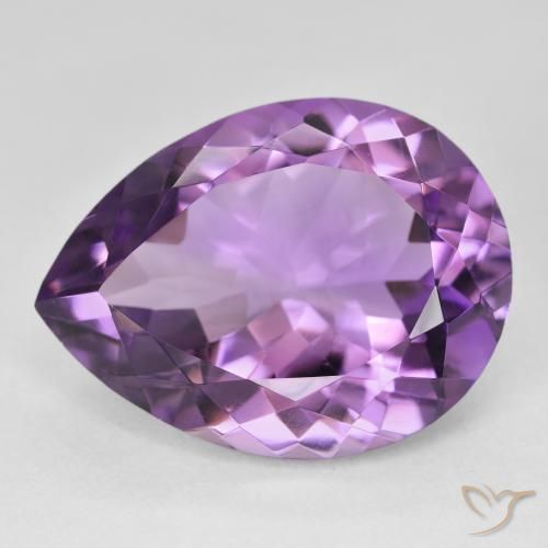 17.98ct Naturel Light-Medium Violet Améthyste, En forme de poire, VVS