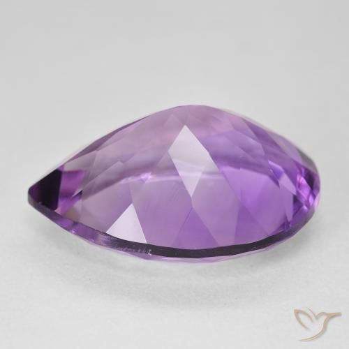 Améthyste Light-Medium Violet naturelle En forme de poire, 17.98 ct, VVS