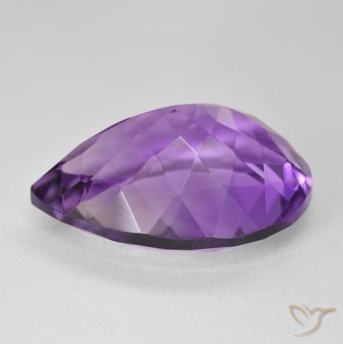 Améthyste Medium Light Purplish-Violet naturelle En forme de poire, 18.42 ct, VVS